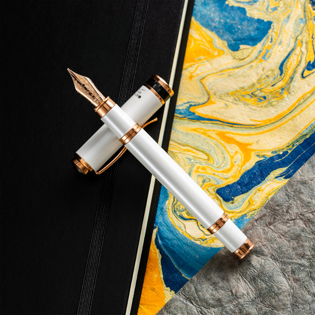 Monteverde Innova Fountain Pen - Limited Edition - Color of the Year 2026 Cloud Dancer - Rose Gold Trim + FREE 15ml Ink Bottle - Pen Boutique Ltd