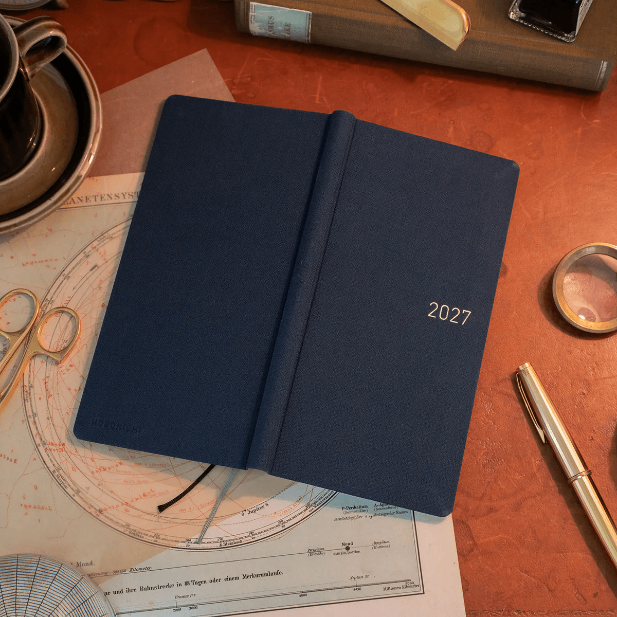 Hobonichi 2027 Mega Light Hard Cover English Book - Colors: Midnight Blue - Tall & Slim (Weeks - January Start) - Pen Boutique Ltd