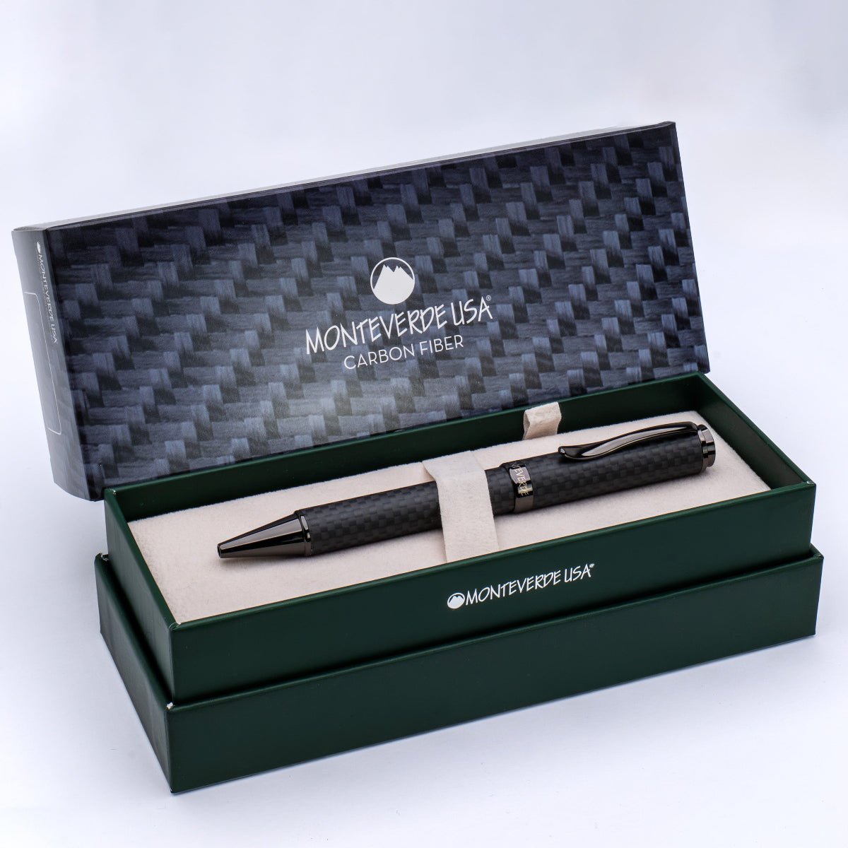 Monteverde Innova Ballpoint Pen - Matte Carbon Fiber - Gunmetal Trim - Pen Boutique Ltd