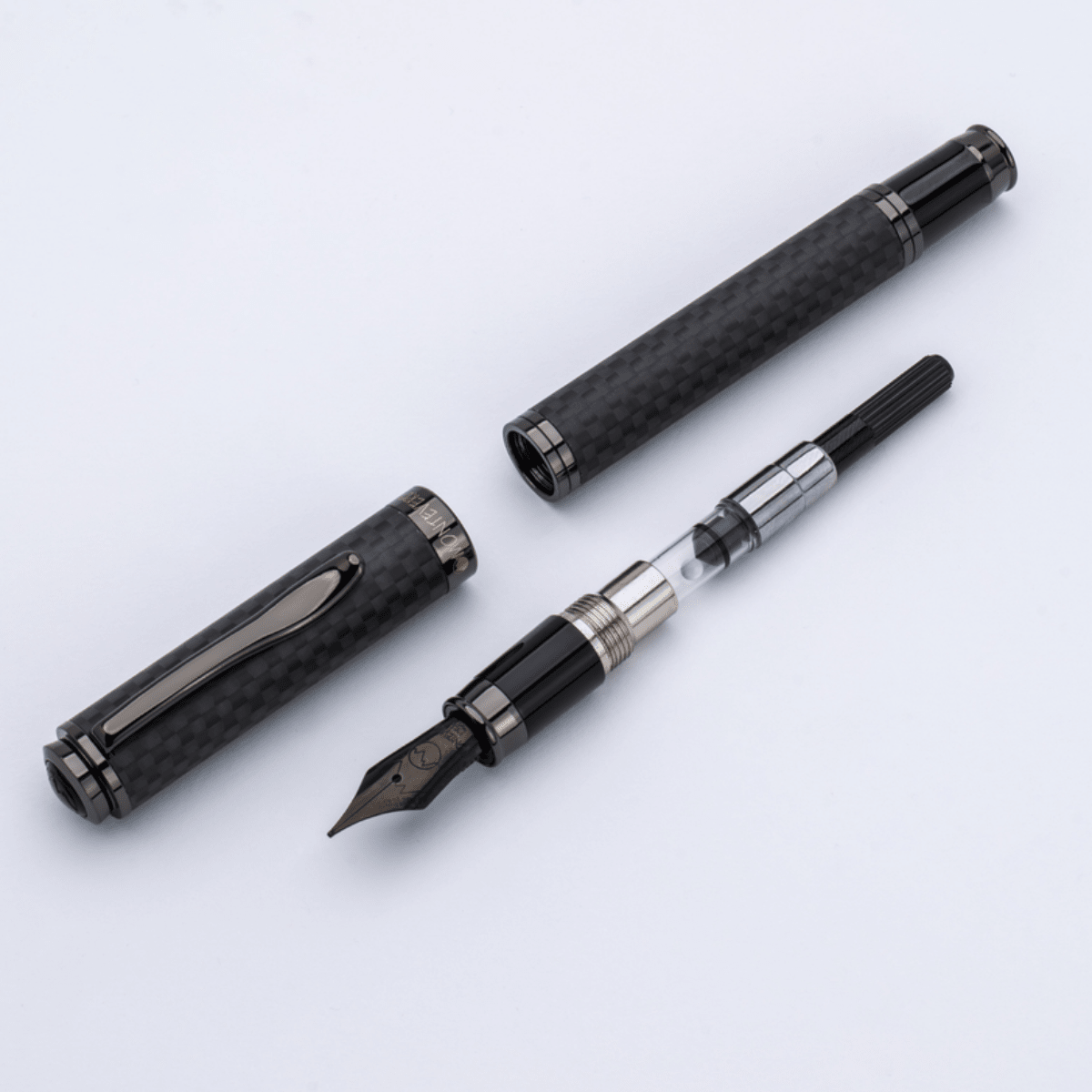 Monteverde Innova Fountain Pen Notebook Set - Carbon Fiber - Gunmetal - Pen Boutique Ltd