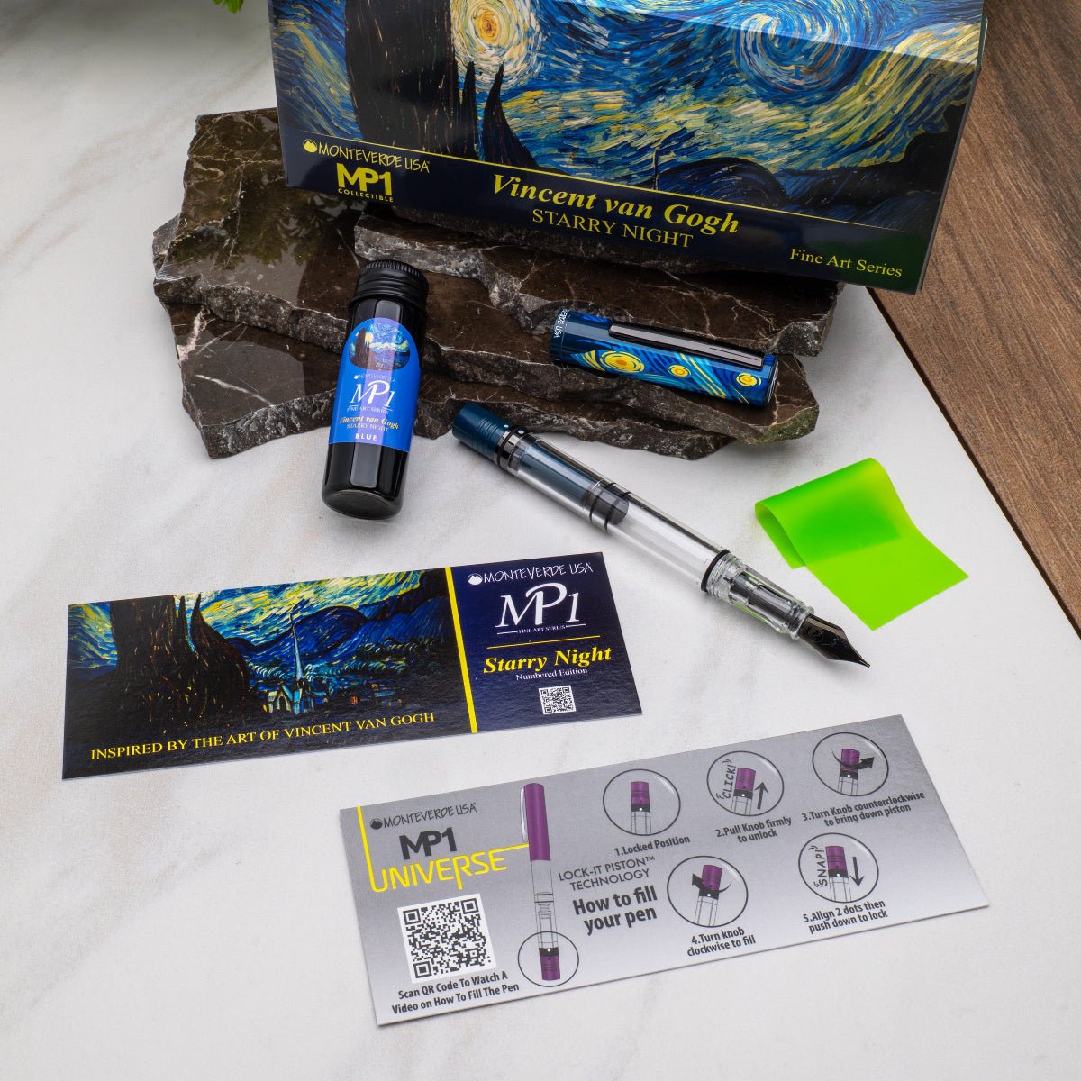 Monteverde MP1 Fountain Pen Gift Set - Vincent Van Gogh Starry Night (Numbered Edition) - Pen Boutique Ltd