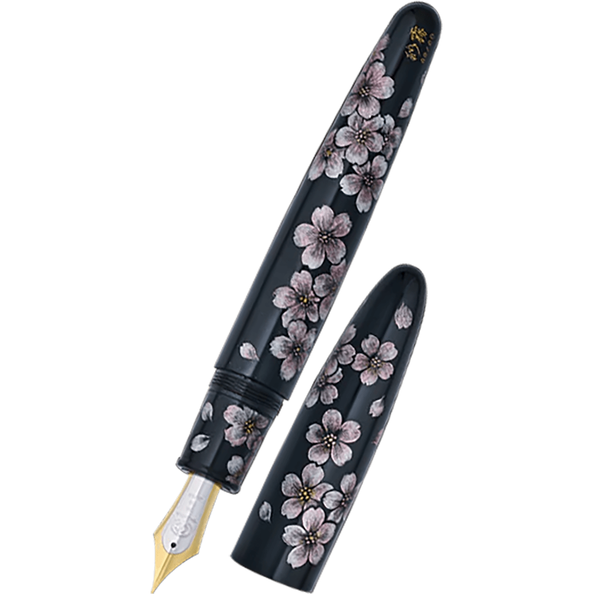 Taccia Empress Fountain Pen - Aka Fuji & Sakura on Black Chinkin (Limited Edition) - Pen Boutique Ltd