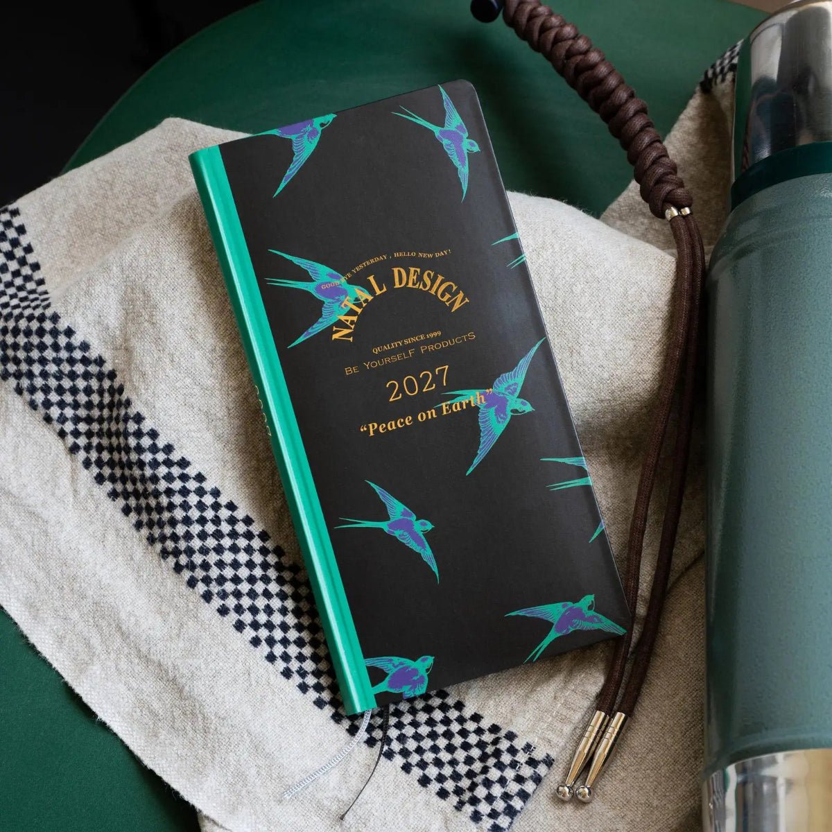 Hobonichi Light Hardcover English Book - Natal Design: Lucky Swallow - Tall & Slim (Weeks - Jan Start) - Pen Boutique Ltd