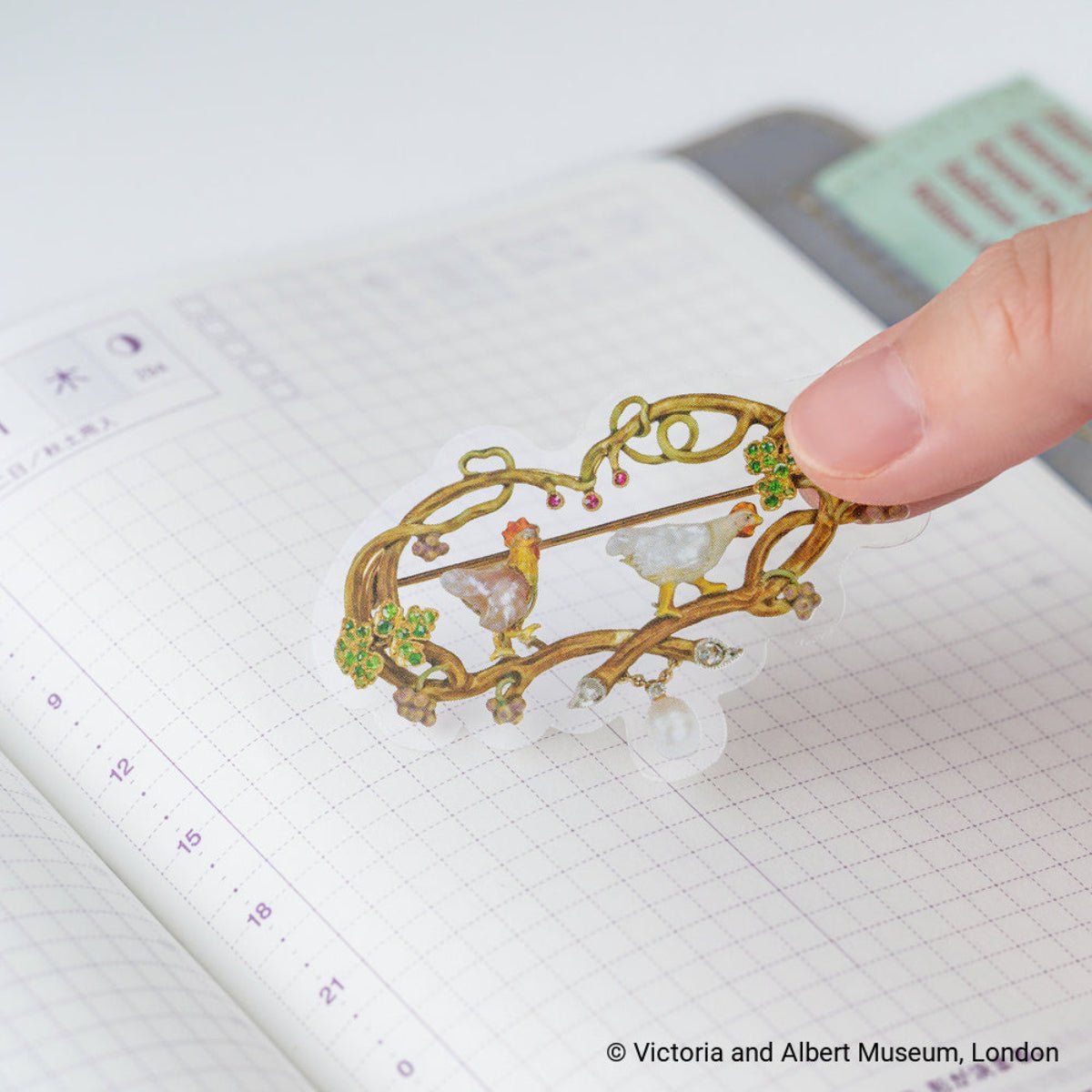 Hobonichi Jewellery Stickers - V&A Series - Actual Size - Pen Boutique Ltd
