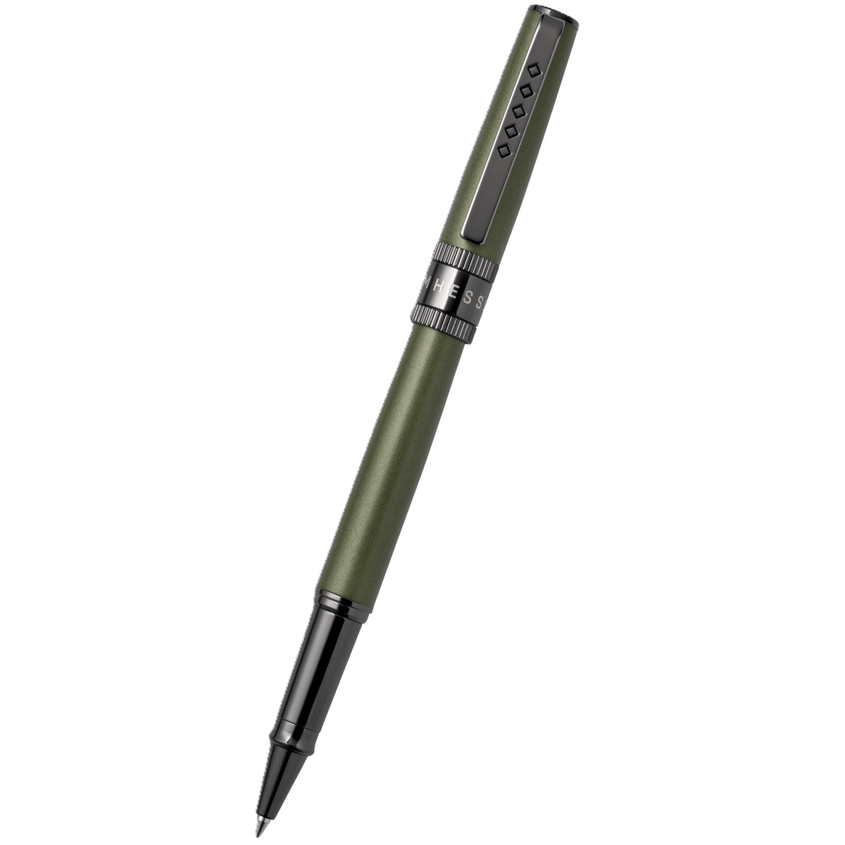 Tom Hessin Rebel "Garrison Green" Rollerball Pen – Gunmetal Trim - Pen Boutique Ltd