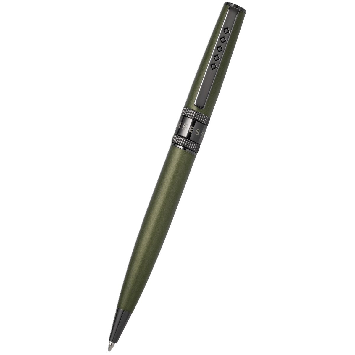 Tom Hessin Rebel "Garrison Green" Ballpoint Pen – Gunmetal Trim - Pen Boutique Ltd