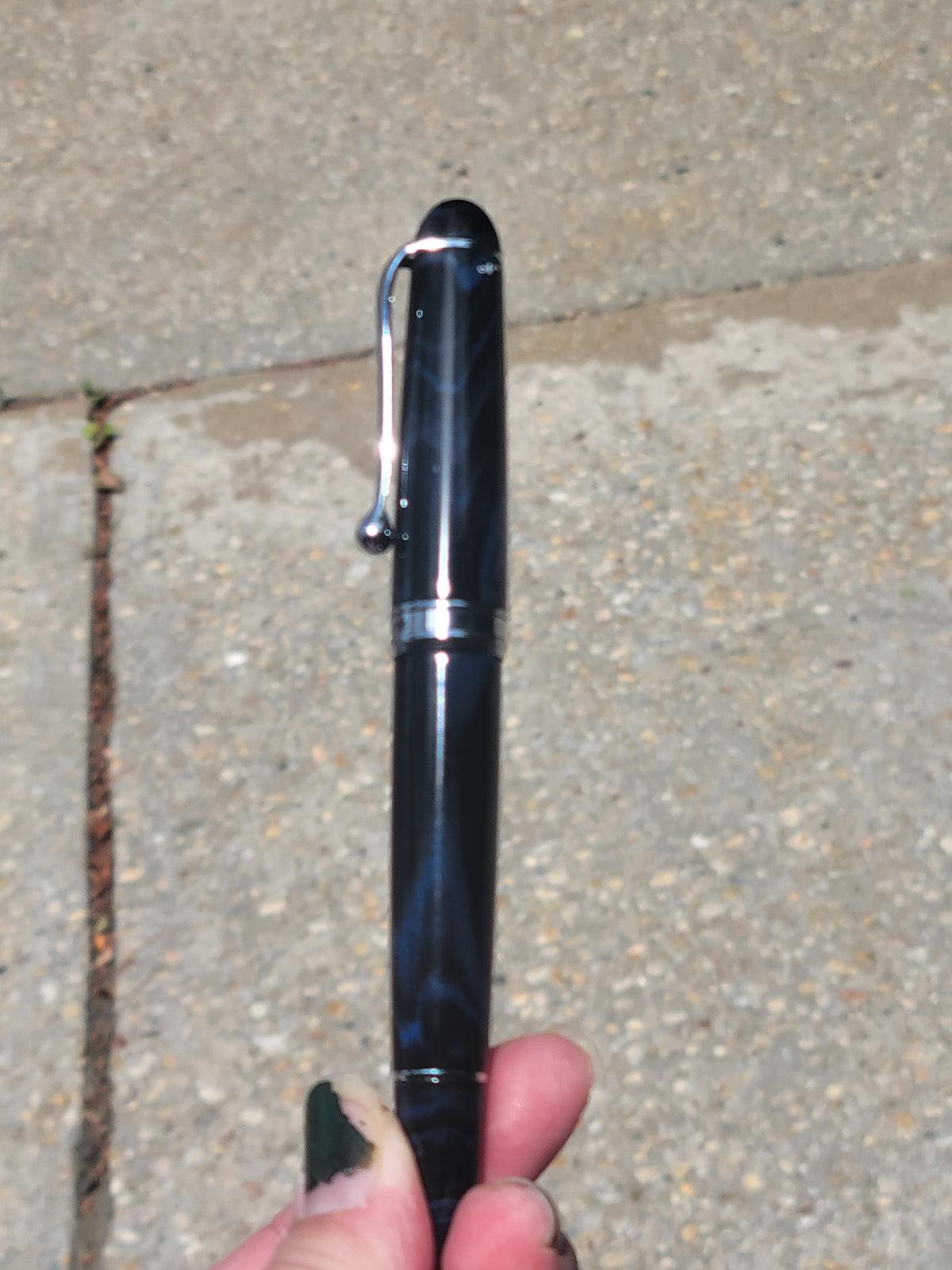 Aurora 888 Fountain Pen - Blue Ebonite - Chrome Trim - 18K Nib (Limited Edition) - Pen Boutique Ltd