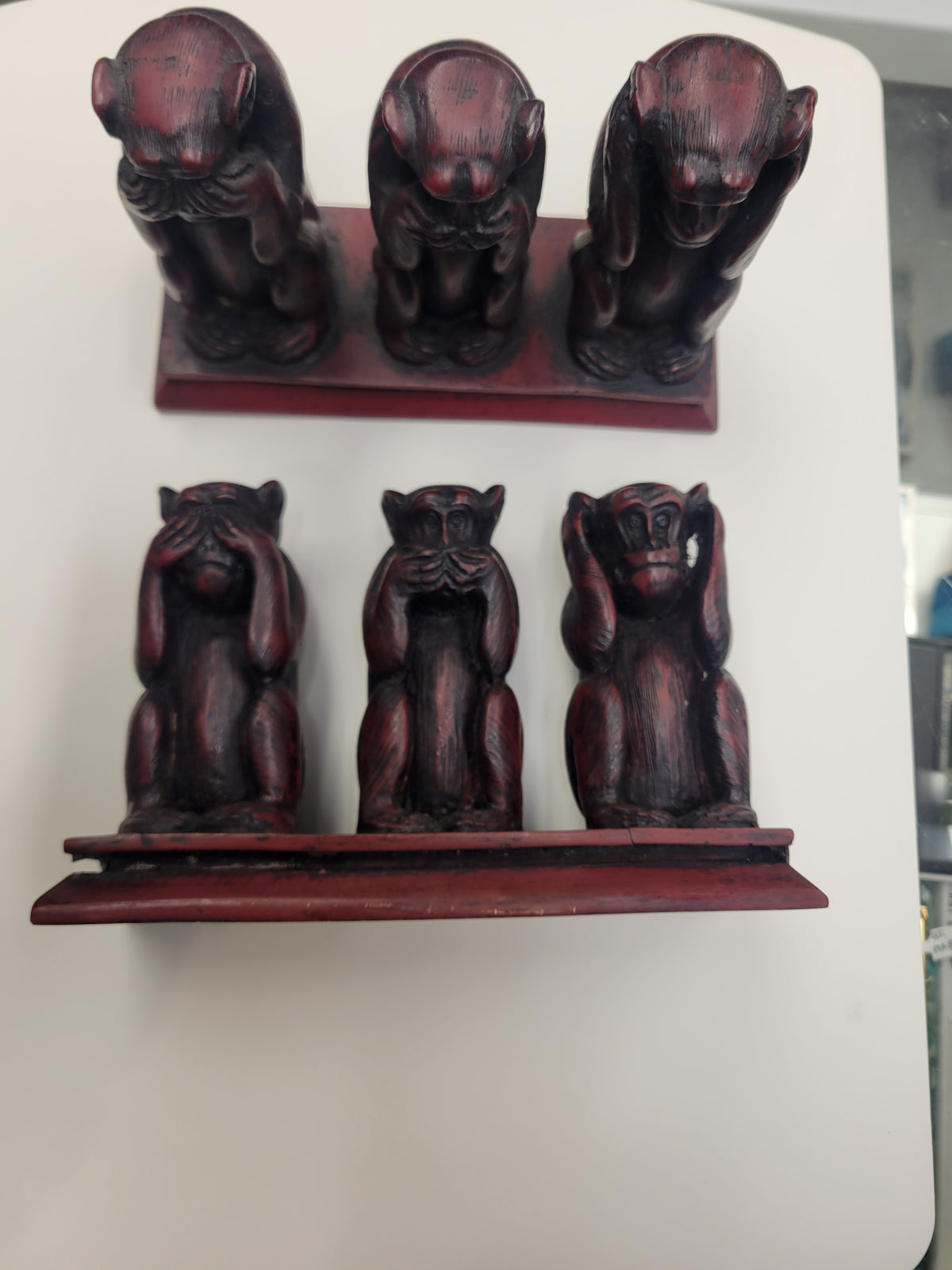 Pen Boutique Three Wise and Old Red Monkeys See Hear or Speak No Evil - Pen Boutique Ltd