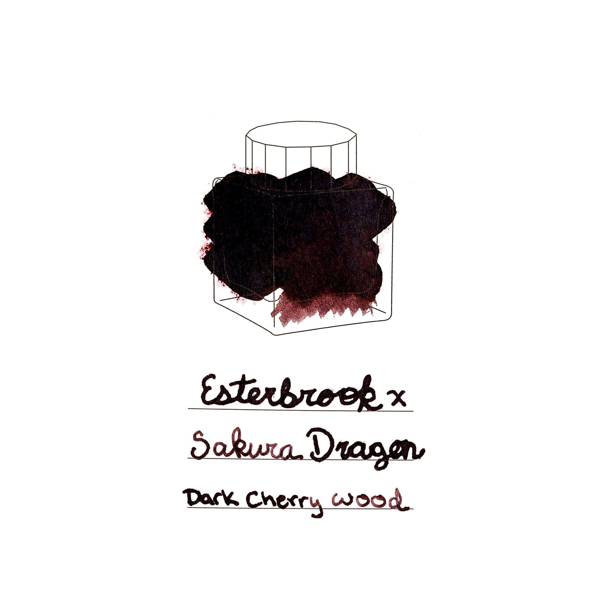 Esterbrook x Sakura Dragon Ink Bottle - Dark Cherry Wood - 30ml - Pen Boutique Ltd