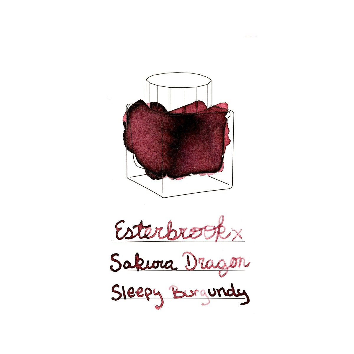 Esterbrook x Sakura Dragon Ink Bottle - Sleepy Burgundy - 30ml - Pen Boutique Ltd