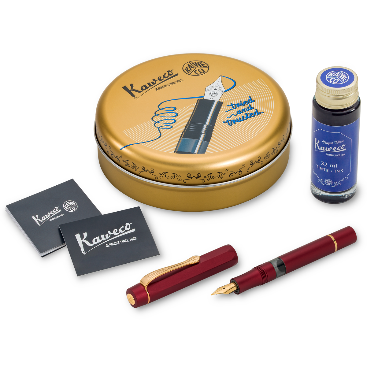 Kaweco Sport Piston Filler Fountain Pen Set - Bordeaux - Pen Boutique Ltd