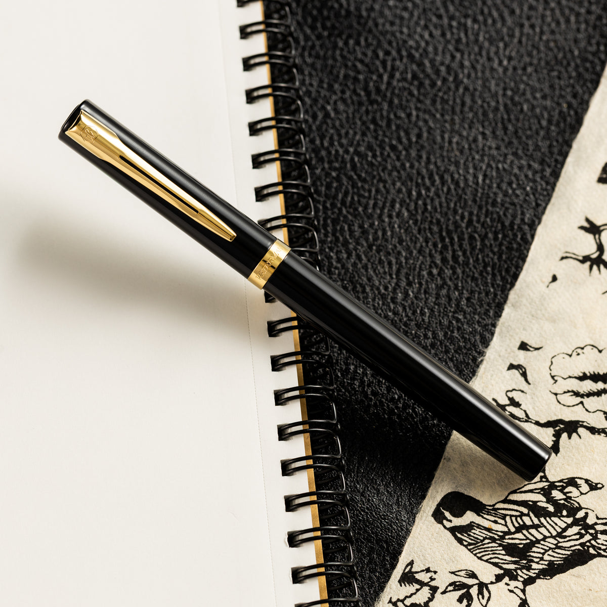 Waterman Impression Fountain Pen - Black - Gold Trim - Pen Boutique Ltd