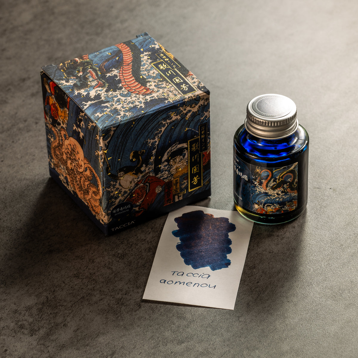 Taccia Ukiyo - e Ink Bottle - Kuniyoshi - Aomenou - 40 ml (Ver. 3) - Pen Boutique Ltd