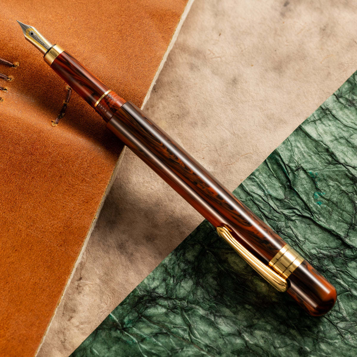 Taccia Covenant SE Fountain Pen - Persimmon Winds - Stainless Steel Nib - Pen Boutique Ltd