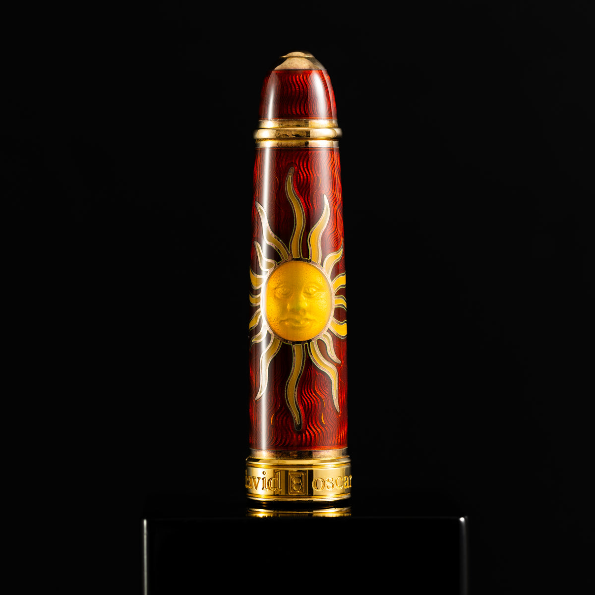 David Oscarson Celestial Fountain Pen - Limited Edition - Fire Red Golden Yellow - Pen Boutique Ltd
