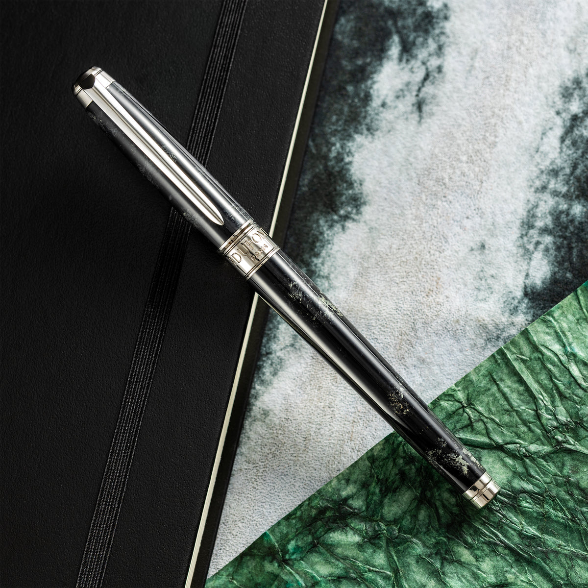 S T Dupont Line D Eternity Rollerball Pen - Popote Black - Palladium Trim (Medium) - Pen Boutique Ltd