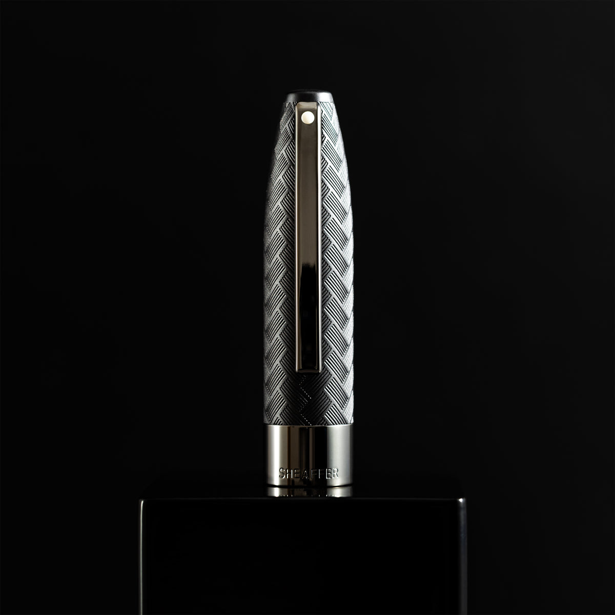 Sheaffer Legacy Rollerball Pen - Chevron Matte Black - PVD Gunmetal Trim - Pen Boutique Ltd