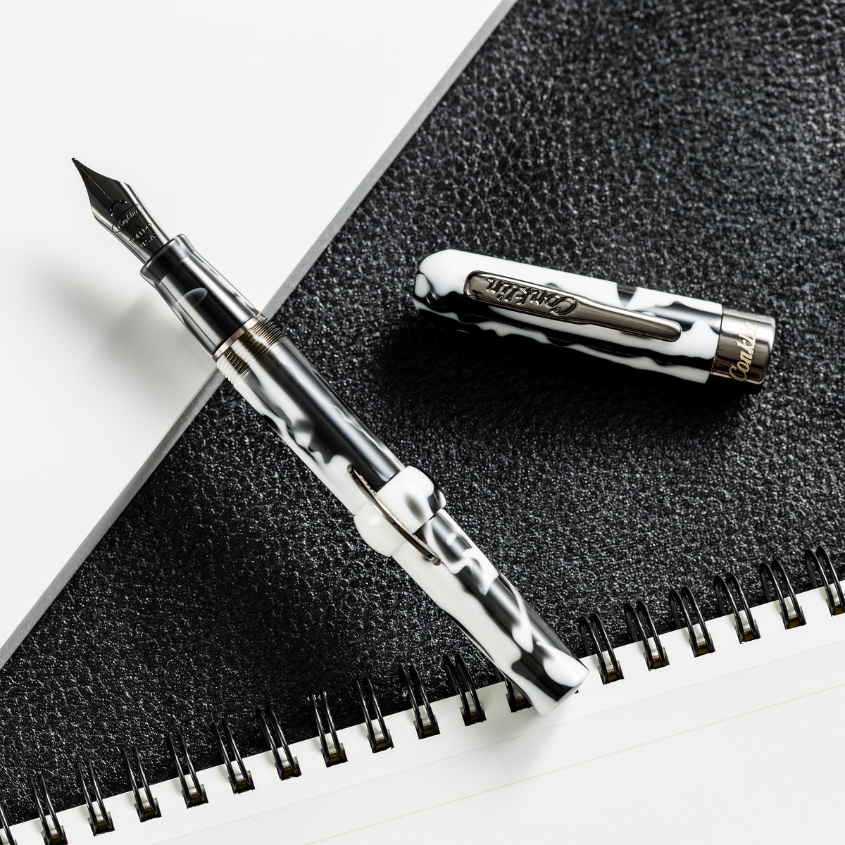 Conklin Mark Twain Fountain Pen - Limited Edition - Black/White - Pen Boutique Ltd
