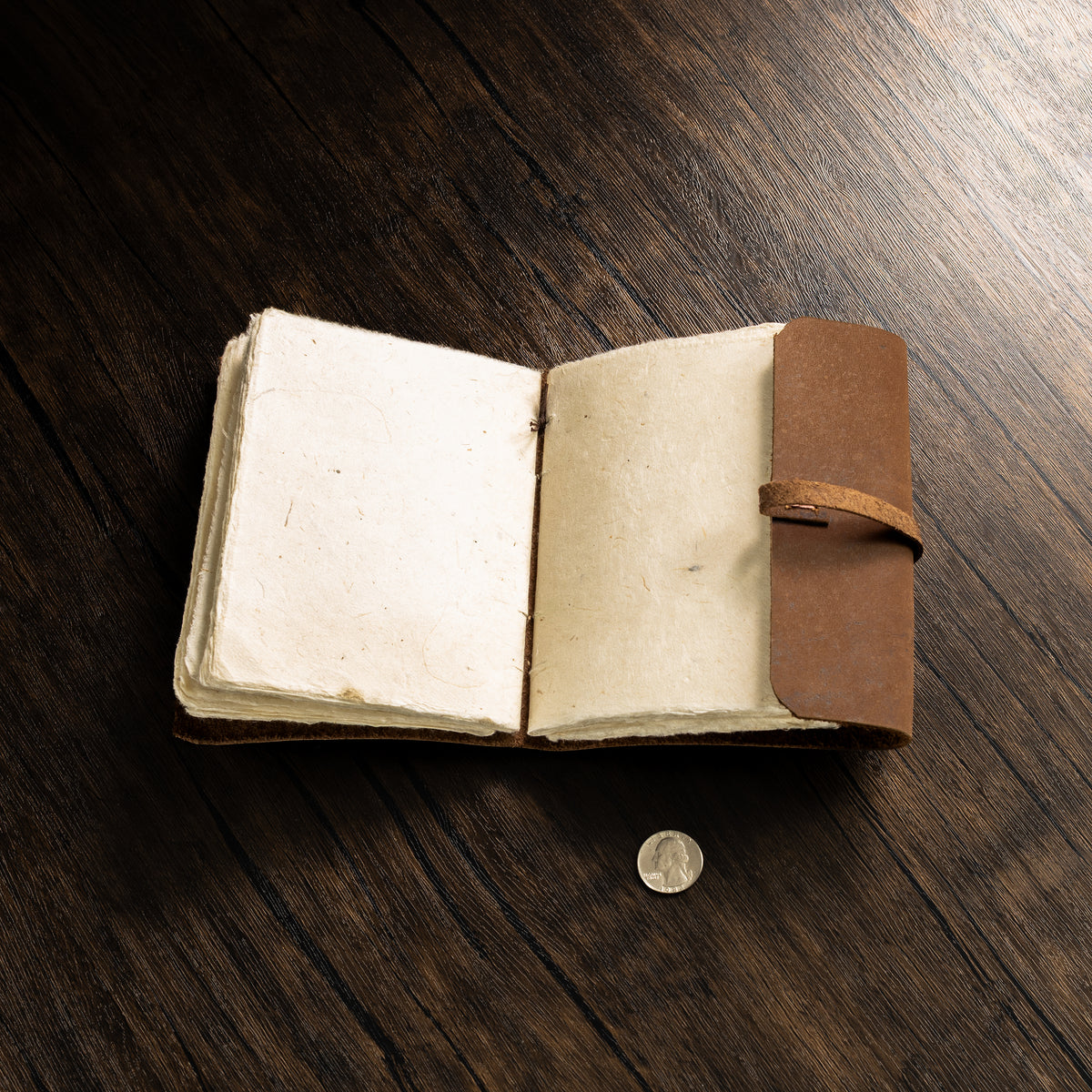 Monk Paper Buffalo Leather Dark Brown Medium Lokta Journal - Pen Boutique Ltd