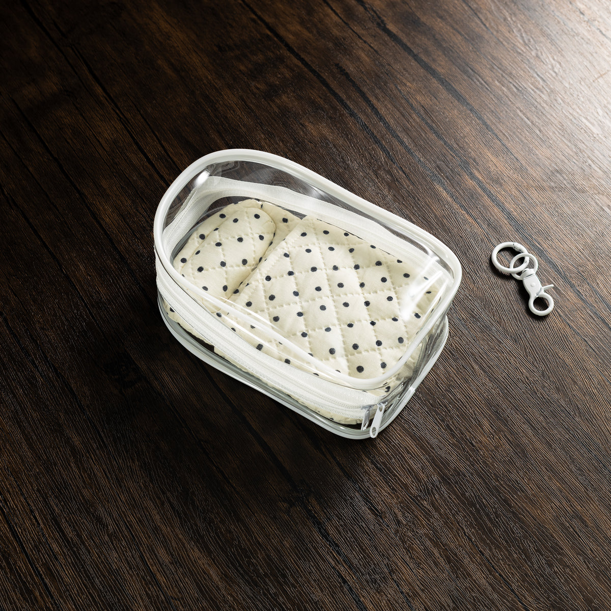 PBL Pen Pouch, Pillow & Clear Collectible Carry Bag with Notebook Insert – Black Polka dots - Pen Boutique Ltd