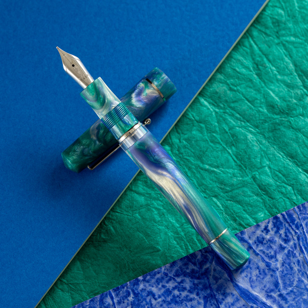Delta Duna Fountain Pen - Reflection Pool - Chrome Trim (Limited Edition) - Pen Boutique Ltd