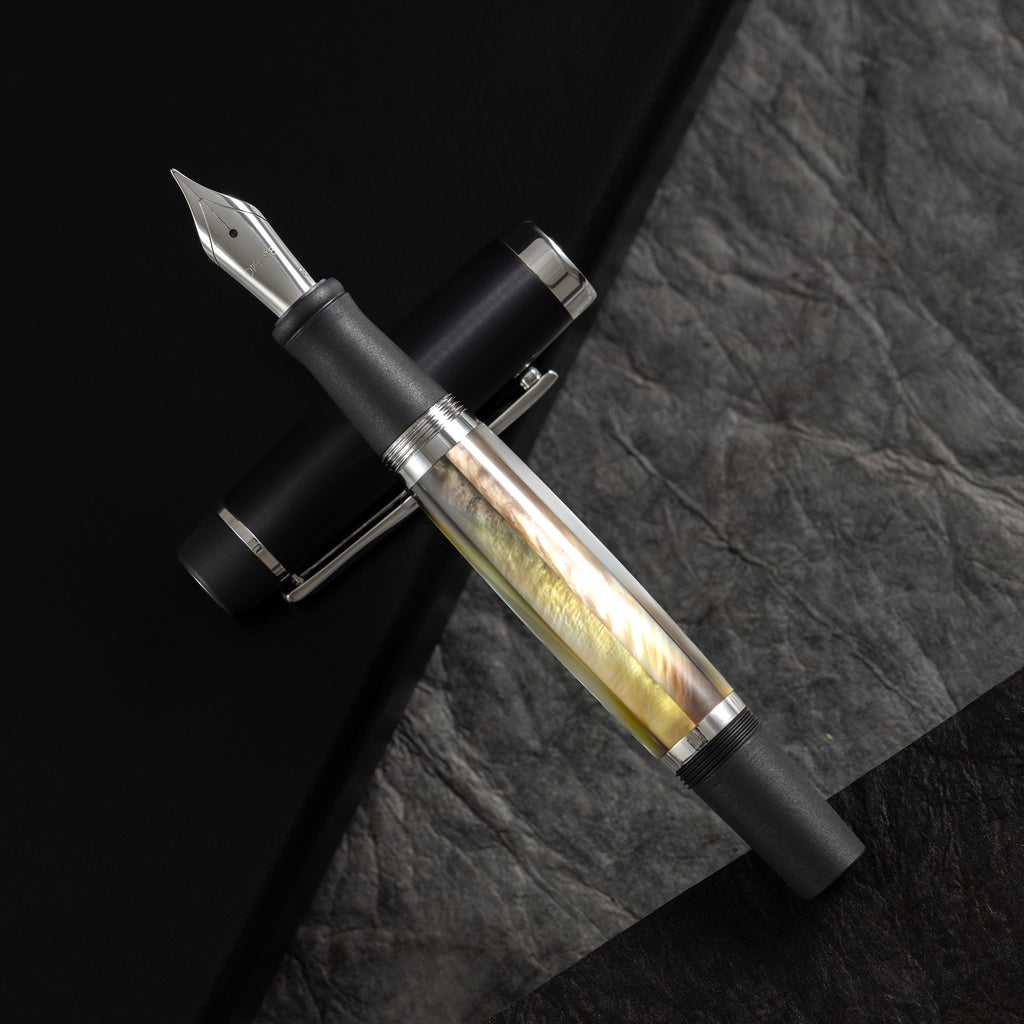 Opus 88 Fountain Pen - Black Mother of Pearl Shell - Pen Boutique Ltd