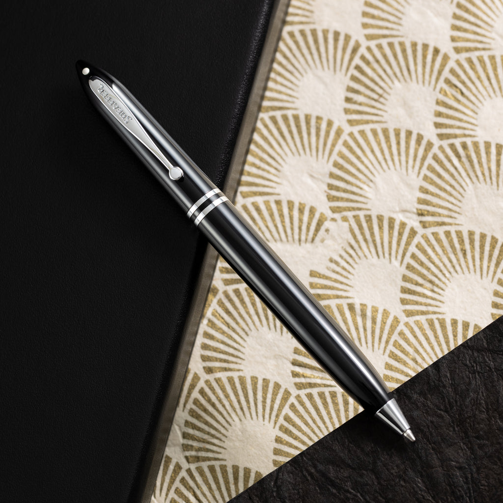 Sheaffer Balance III E892 Ballpoint Pen - Glossy Black - Chrome Trim-Pen Boutique Ltd