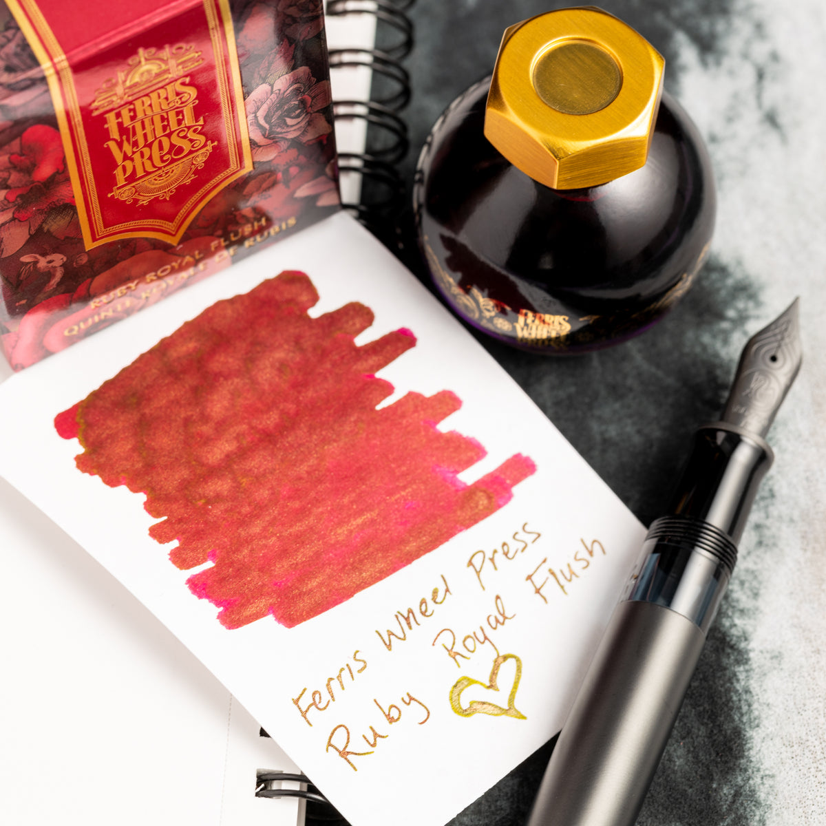 Ferris Wheel Press FerriTales Ink Bottle - Down the Rabbit Hole Ruby Royal Flush - 20ml - Pen Boutique Ltd