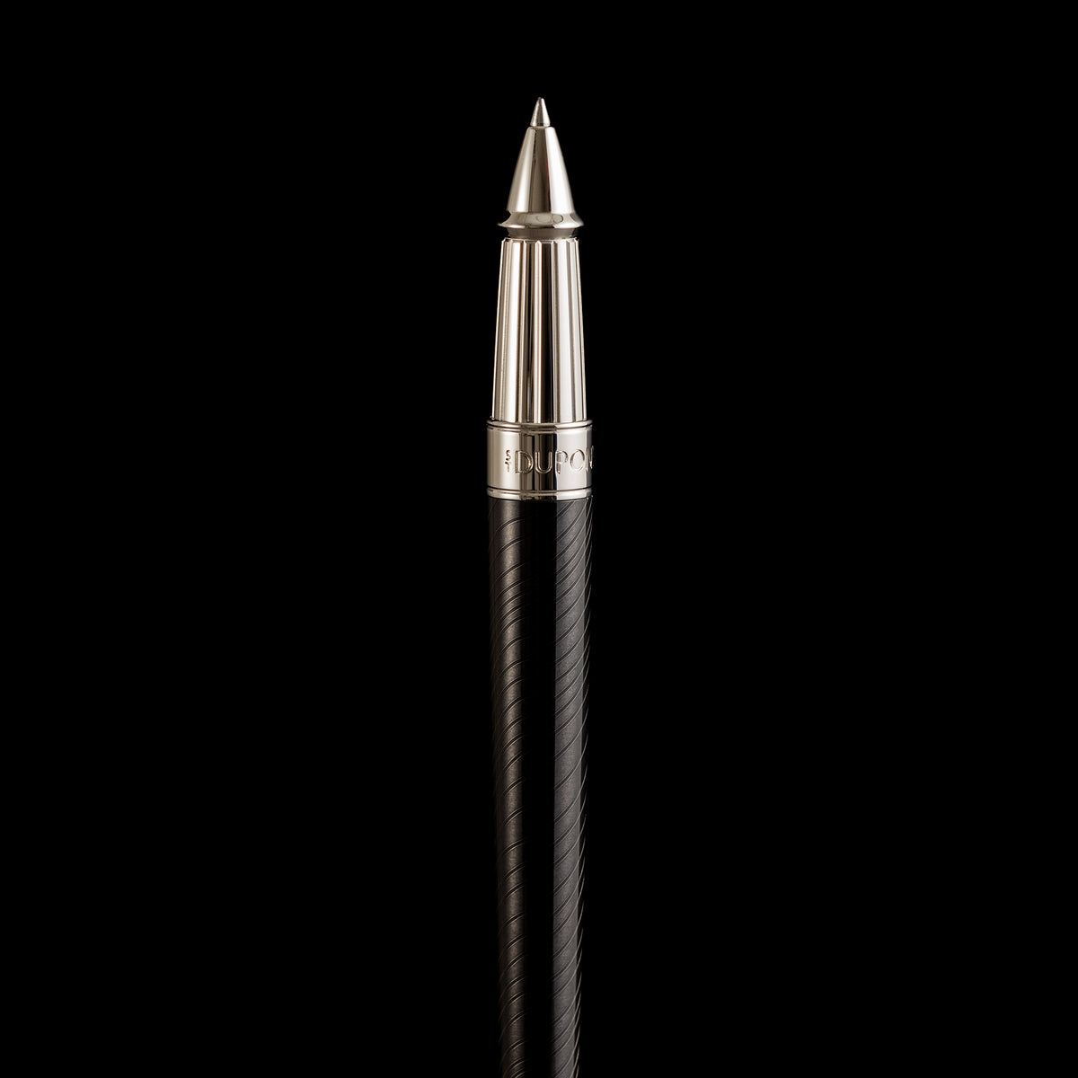 S T Dupont Line D Rollerball Pen - Eternity - Mane Guilloche Black - Palladium Trim (Large) - Pen Boutique Ltd