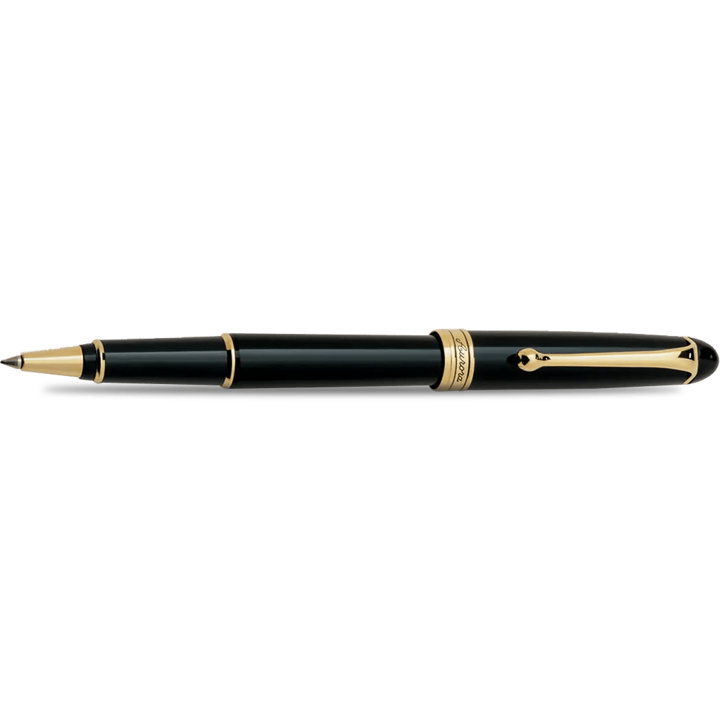 Aurora 88 Rollerball Pen - Black - Gold Plated - Pen Boutique Ltd
