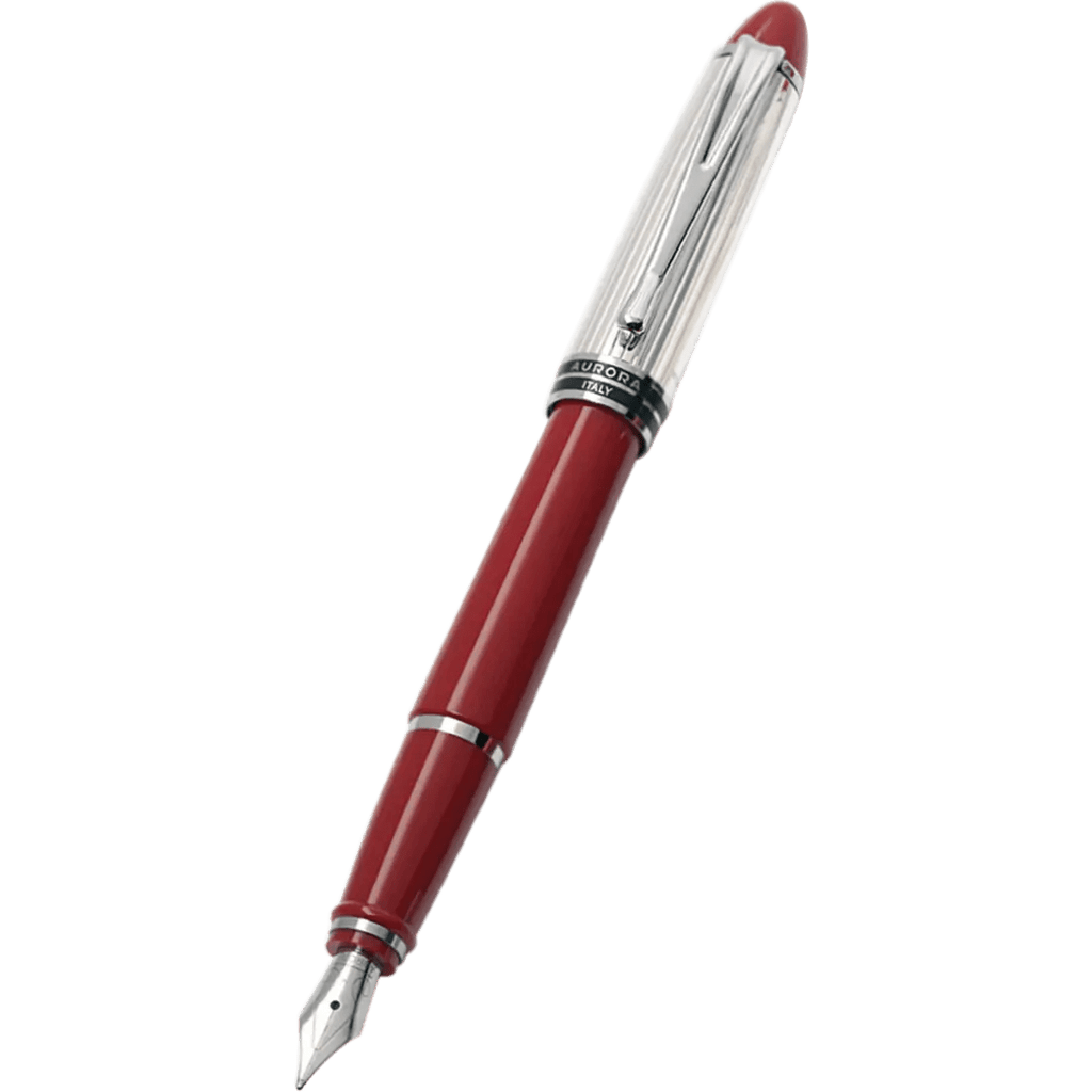 Aurora Fountain Pen - Red - Sterling Silver - Pen Boutique Ltd