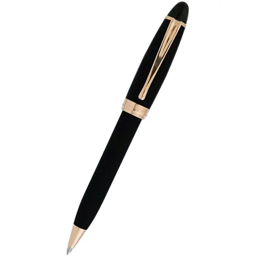 Aurora Ipsilon Ballpoint Pen - Satin Black - Rose Gold Trim - Pen Boutique Ltd