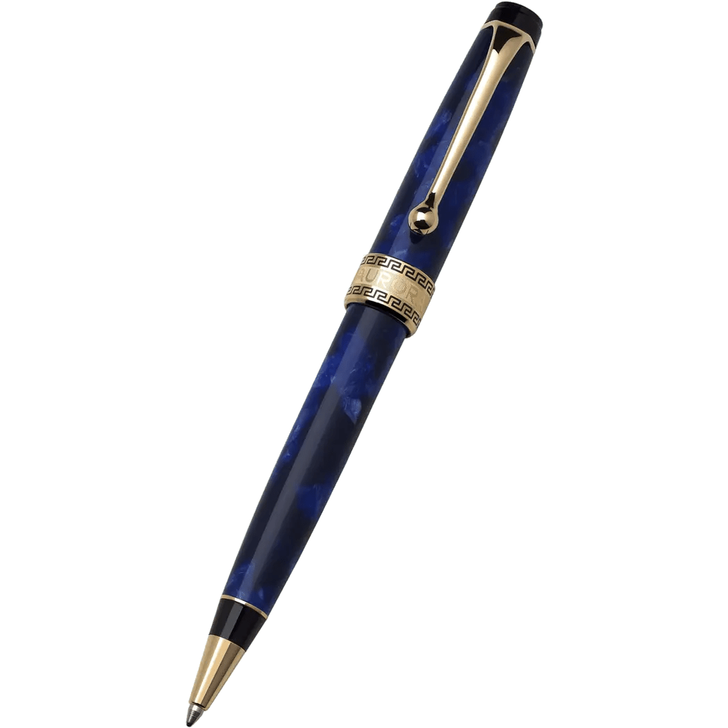 Aurora Optima Auroloide Ballpoint Pen - Blue - Gold Trim - Pen Boutique Ltd