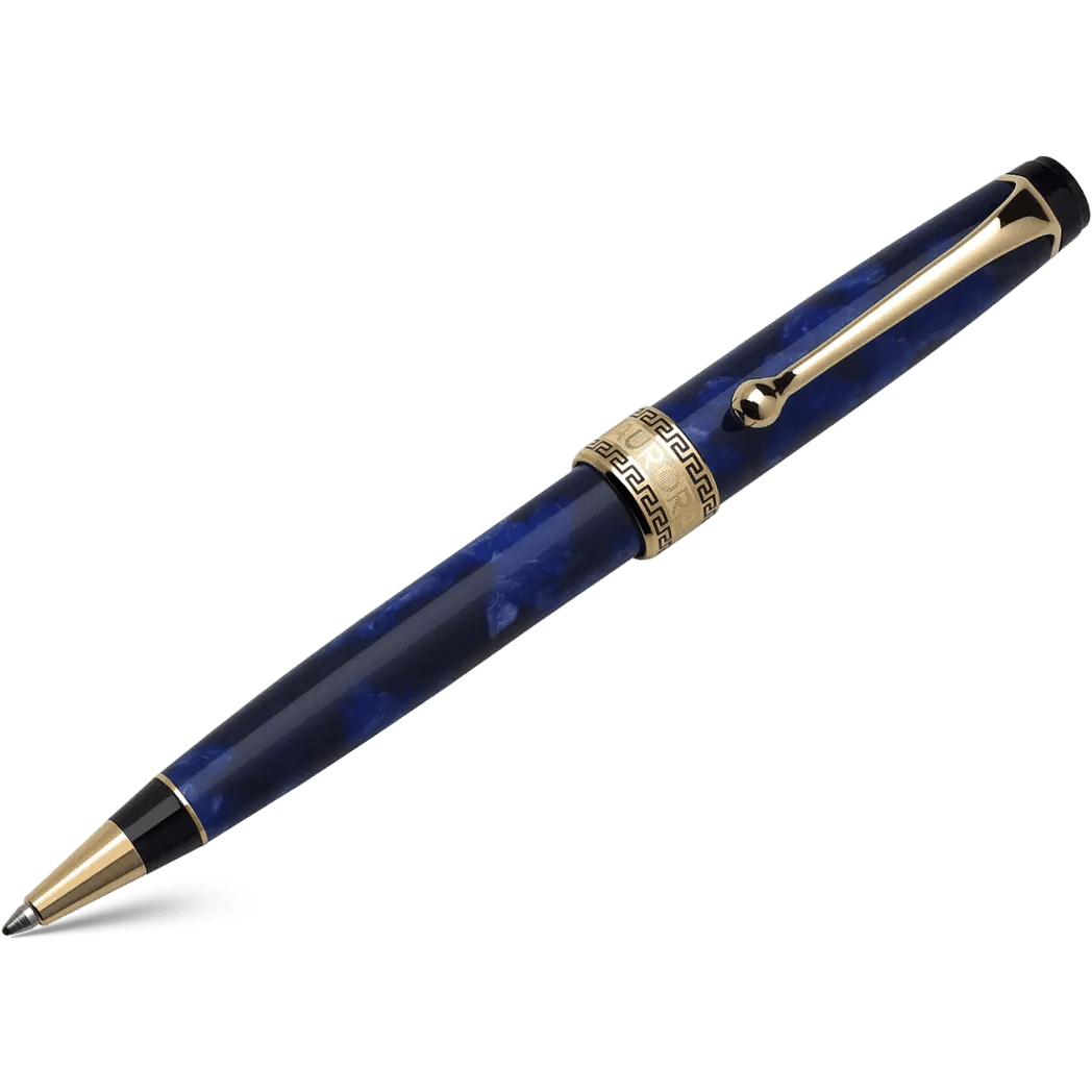 Aurora Optima Auroloide Ballpoint Pen - Blue - Gold Trim - Pen Boutique Ltd