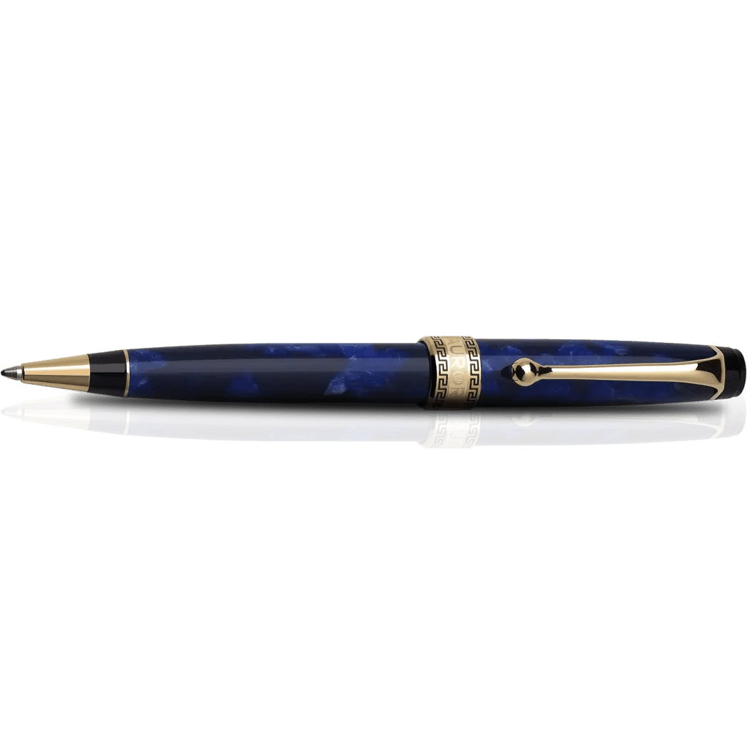 Aurora Optima Auroloide Ballpoint Pen - Blue - Gold Trim - Pen Boutique Ltd