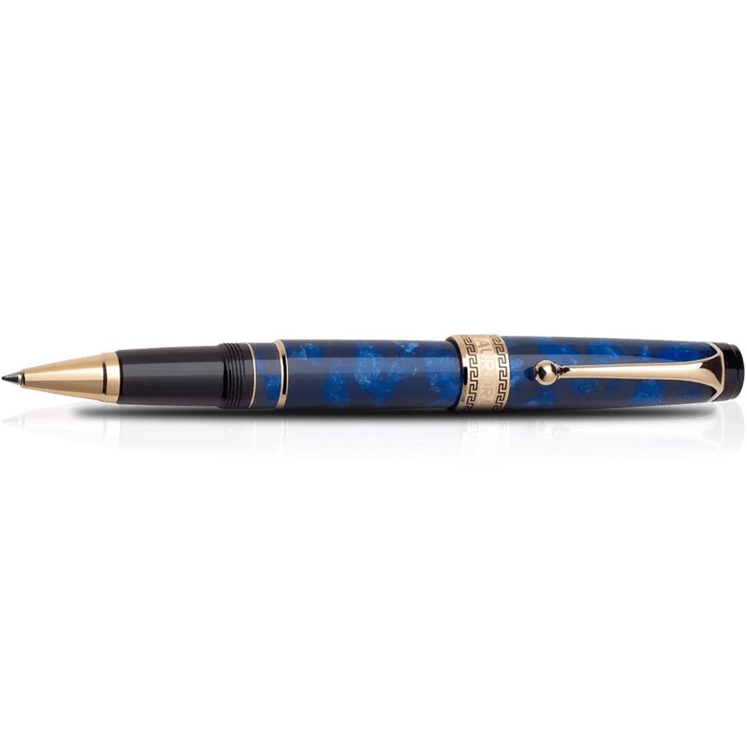 Aurora Optima Auroloide Rollerball Pen - Blue - Gold Trim - Pen Boutique Ltd