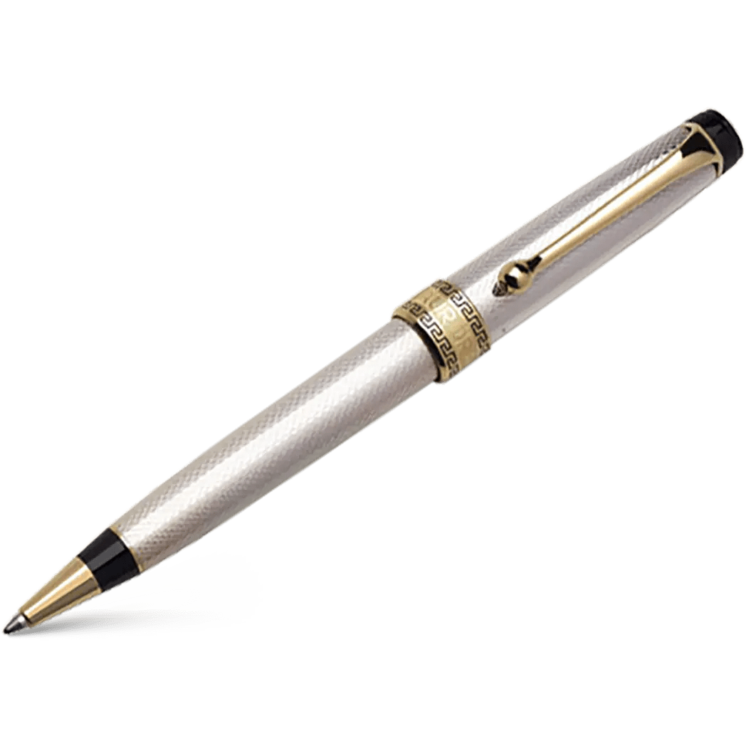 Aurora Optima Ballpoint Pen - Solid Silver - Pen Boutique Ltd