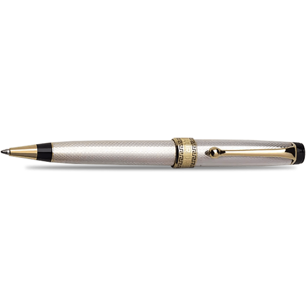 Aurora Optima Ballpoint Pen - Solid Silver - Pen Boutique Ltd