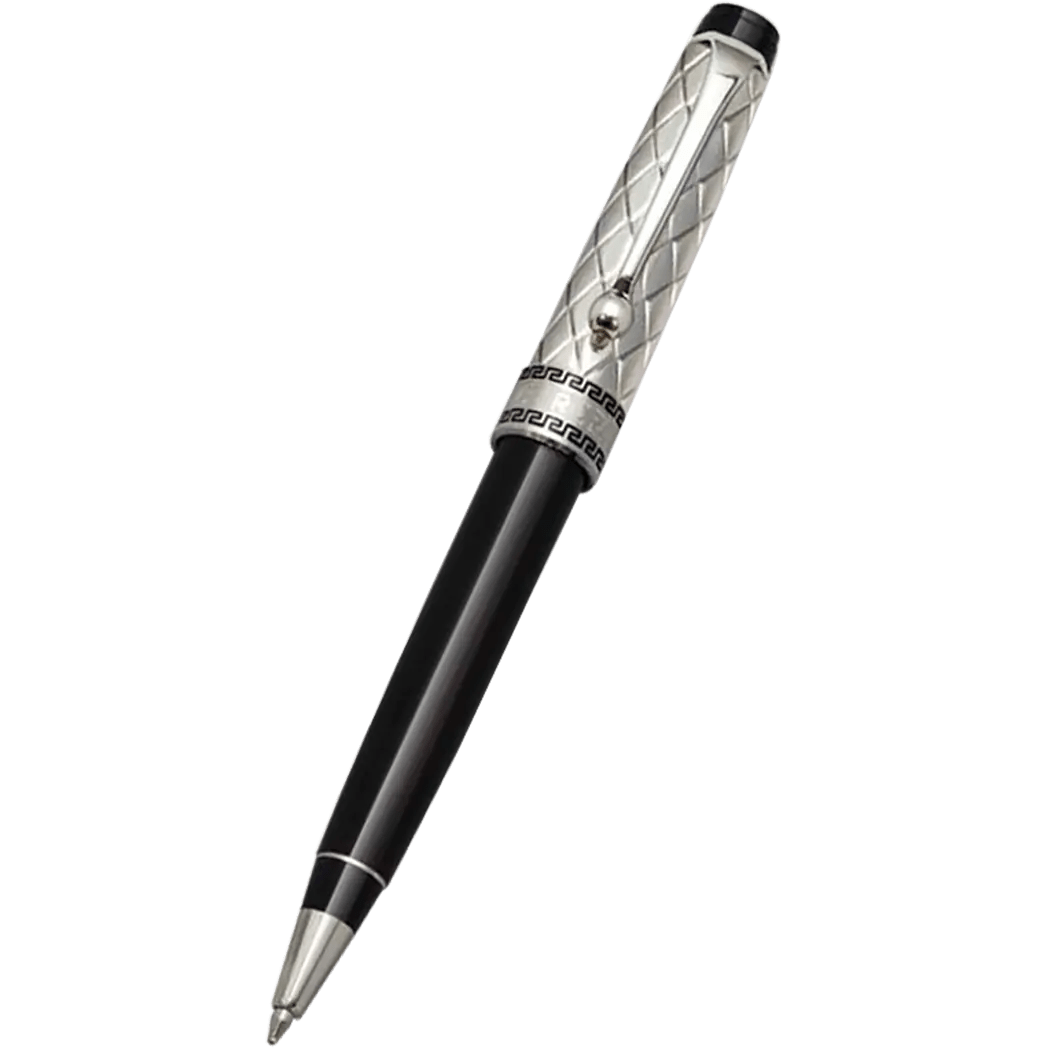 Aurora Optima Riflessi Ballpoint Pen - Black - Sterling Silver - Pen Boutique Ltd