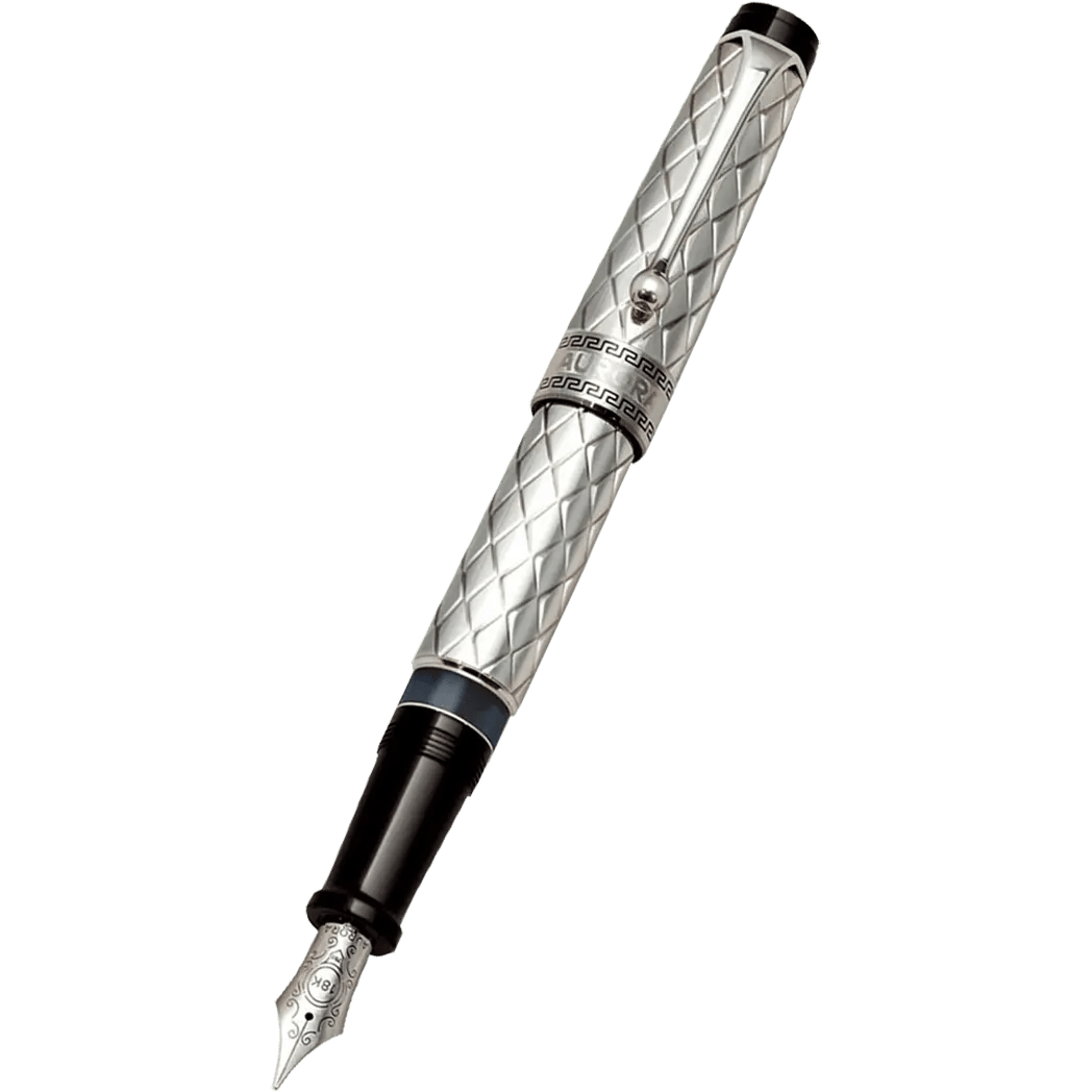 Aurora Optima Riflessi Fountain Pen - Sterling Silver - Pen Boutique Ltd