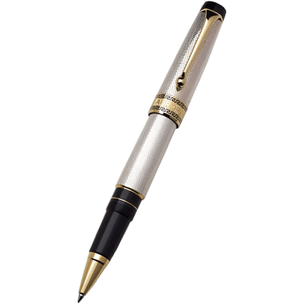 Aurora Optima Rollerball Pen - Solid Silver - Pen Boutique Ltd