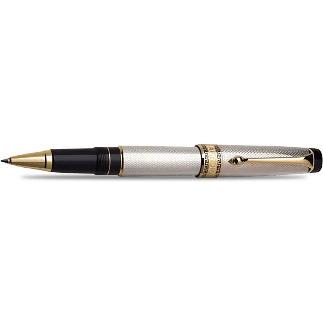 Aurora Optima Rollerball Pen - Solid Silver - Pen Boutique Ltd