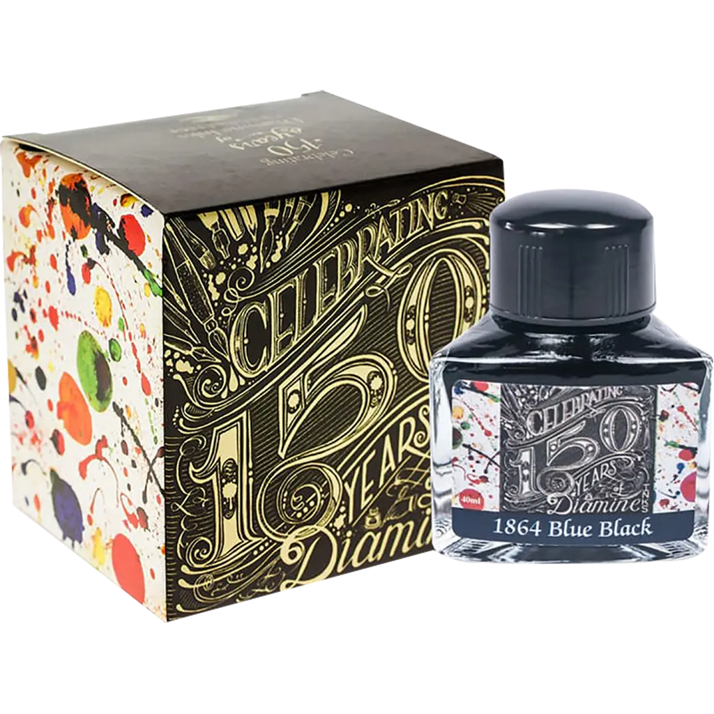 Diamine 150th Anniversary Ink Bottle - 1864 Blue/Black - 40ml - Pen Boutique Ltd
