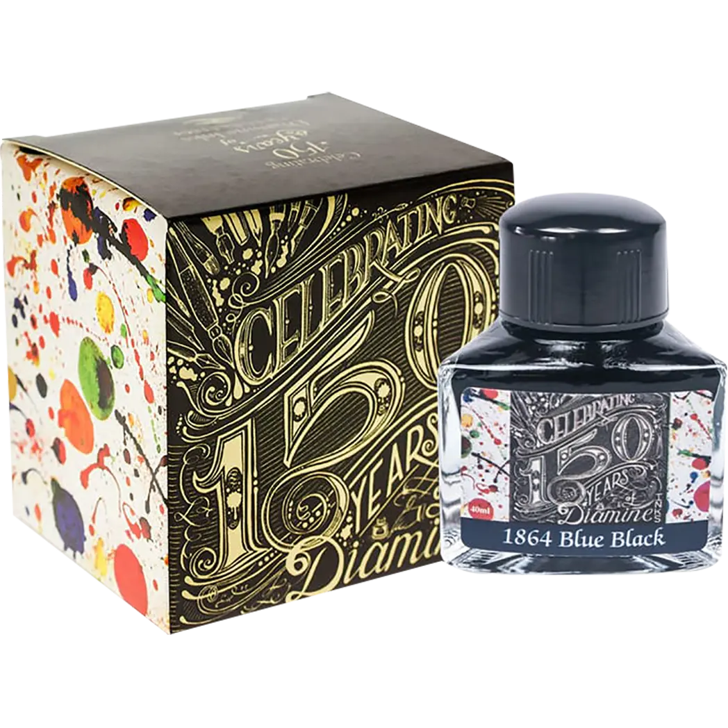 Diamine 150th Anniversary Ink Bottle - 1864 Blue/Black - 40ml - Pen Boutique Ltd