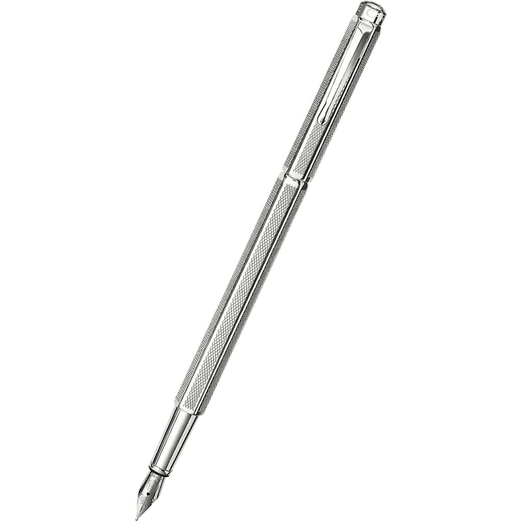 Caran d Ache Ecridor "Retro" Fountain Pen - Silver Plated - Pen Boutique Ltd
