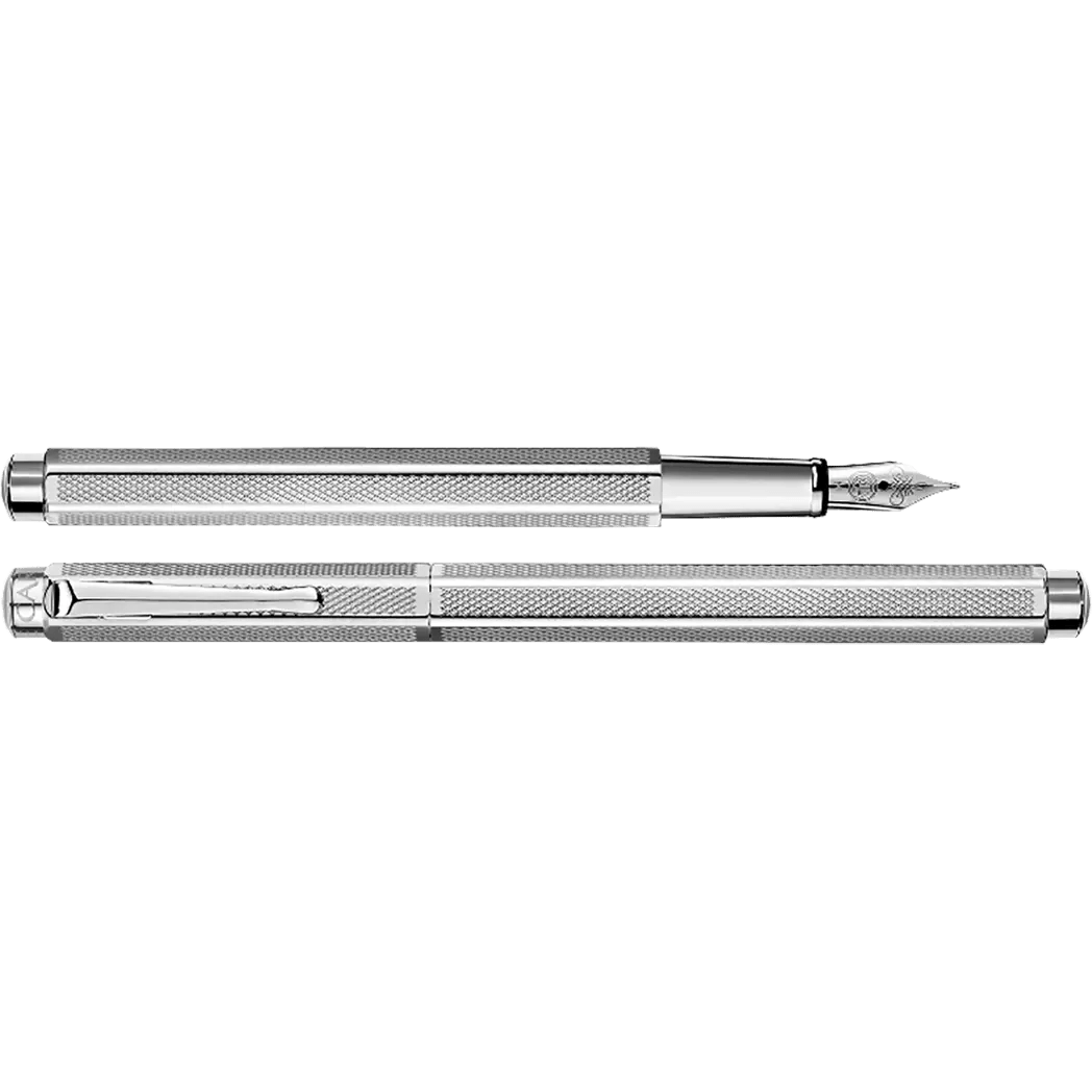 Caran d Ache Ecridor "Retro" Fountain Pen - Silver Plated - Pen Boutique Ltd