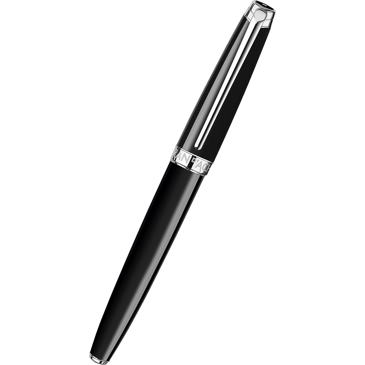 Caran d Ache Leman Fountain Pen - Ebony Black - Rhodium Trim - Pen Boutique Ltd