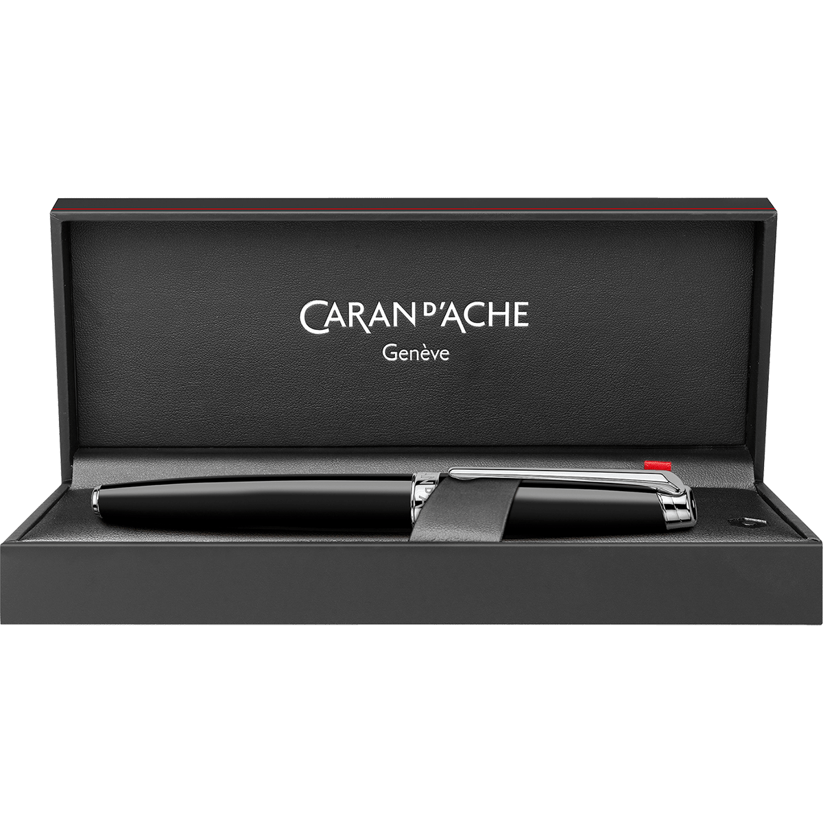 Caran d Ache Leman Fountain Pen - Ebony Black - Rhodium Trim - Pen Boutique Ltd