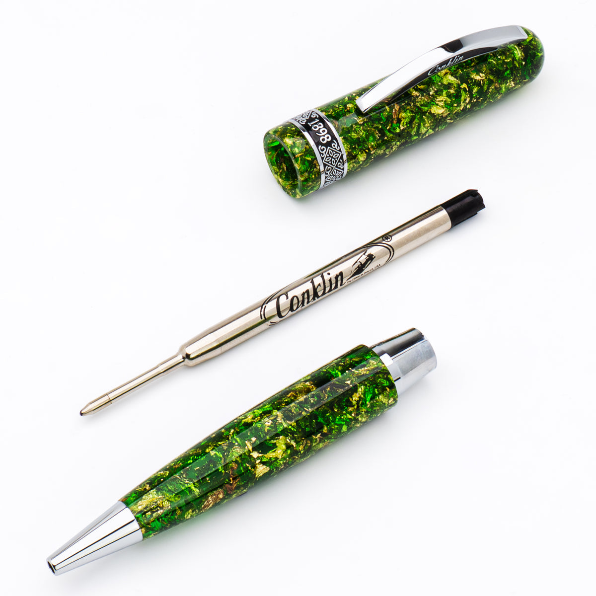 Conklin 1898 Collection Ballpoint Pen - Solaris Green - Chrome Trim (Limited Edition) - Pen Boutique Ltd