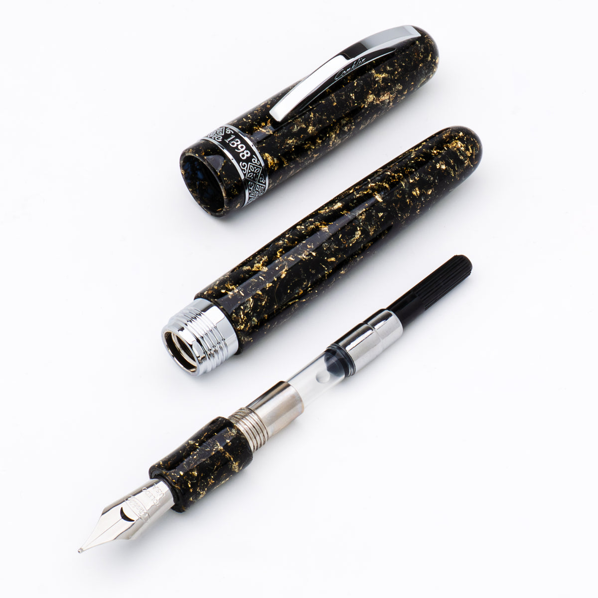 Conklin 1898 Collection Fountain Pen - Solaris Black - Chrome Trim (Limited Edition) - Pen Boutique Ltd